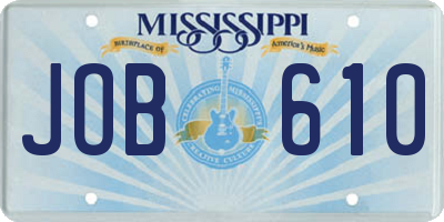 MS license plate JOB610