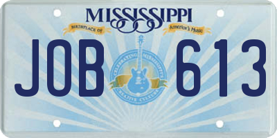 MS license plate JOB613