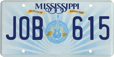 MS license plate JOB615