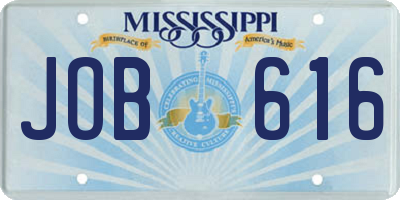 MS license plate JOB616