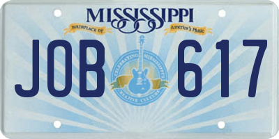 MS license plate JOB617