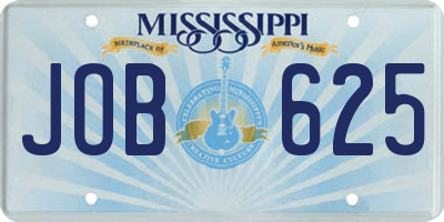 MS license plate JOB625