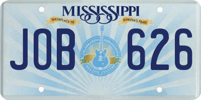 MS license plate JOB626