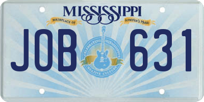 MS license plate JOB631