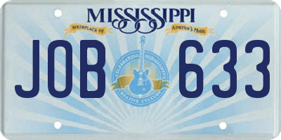 MS license plate JOB633