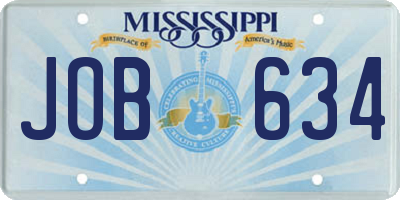 MS license plate JOB634
