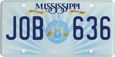 MS license plate JOB636