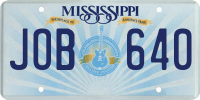 MS license plate JOB640