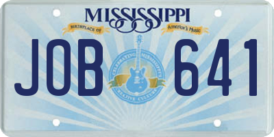 MS license plate JOB641