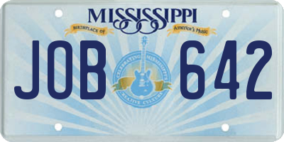 MS license plate JOB642