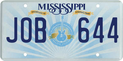MS license plate JOB644