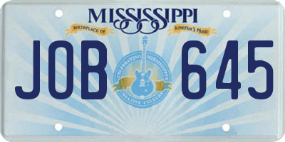 MS license plate JOB645