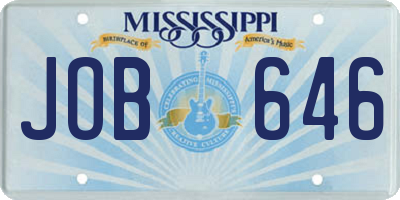 MS license plate JOB646