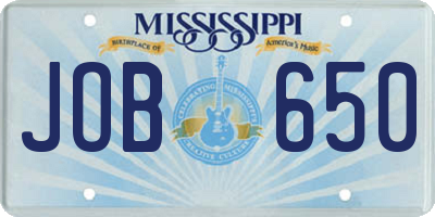 MS license plate JOB650
