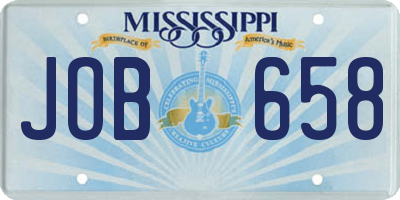 MS license plate JOB658
