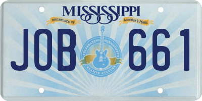 MS license plate JOB661