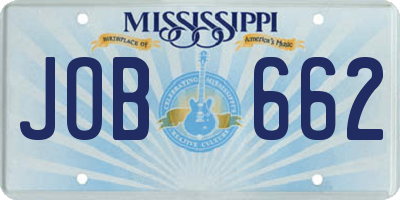 MS license plate JOB662