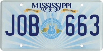 MS license plate JOB663