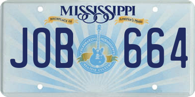 MS license plate JOB664