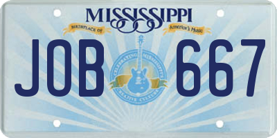 MS license plate JOB667
