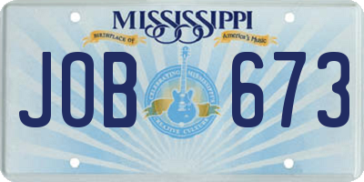 MS license plate JOB673
