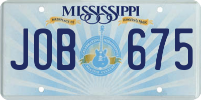 MS license plate JOB675