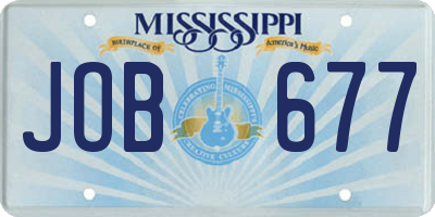 MS license plate JOB677