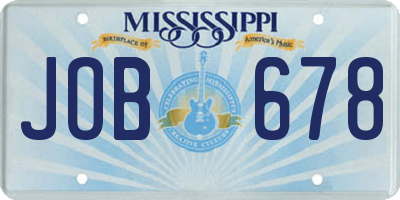 MS license plate JOB678