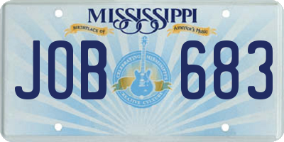 MS license plate JOB683
