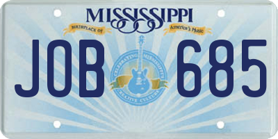 MS license plate JOB685