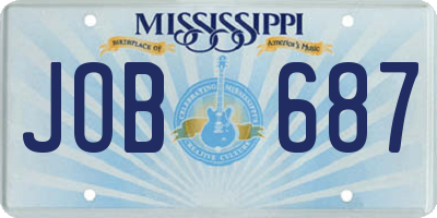 MS license plate JOB687