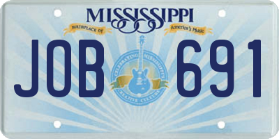 MS license plate JOB691