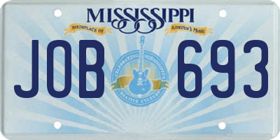 MS license plate JOB693