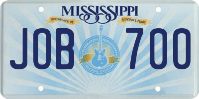 MS license plate JOB700