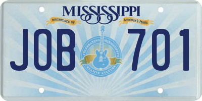 MS license plate JOB701