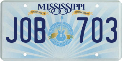 MS license plate JOB703