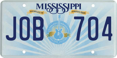 MS license plate JOB704