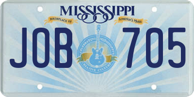 MS license plate JOB705
