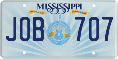 MS license plate JOB707