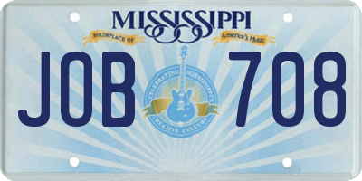MS license plate JOB708