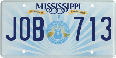 MS license plate JOB713