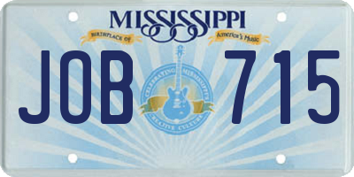 MS license plate JOB715