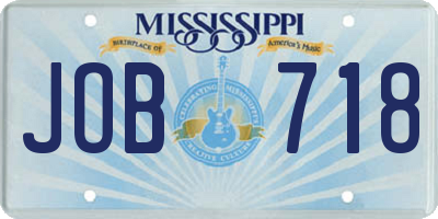 MS license plate JOB718