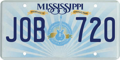 MS license plate JOB720