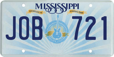 MS license plate JOB721