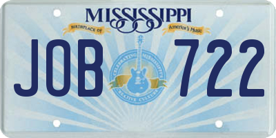 MS license plate JOB722