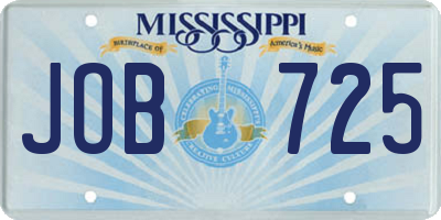 MS license plate JOB725