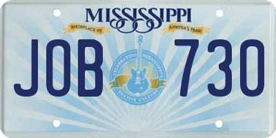 MS license plate JOB730