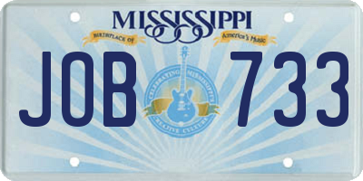 MS license plate JOB733