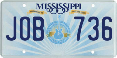 MS license plate JOB736